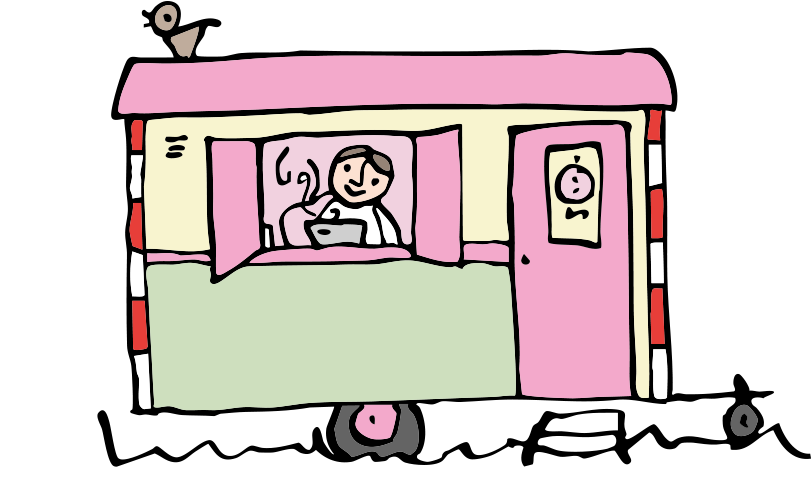 Kleine frietwagen rollende keuken